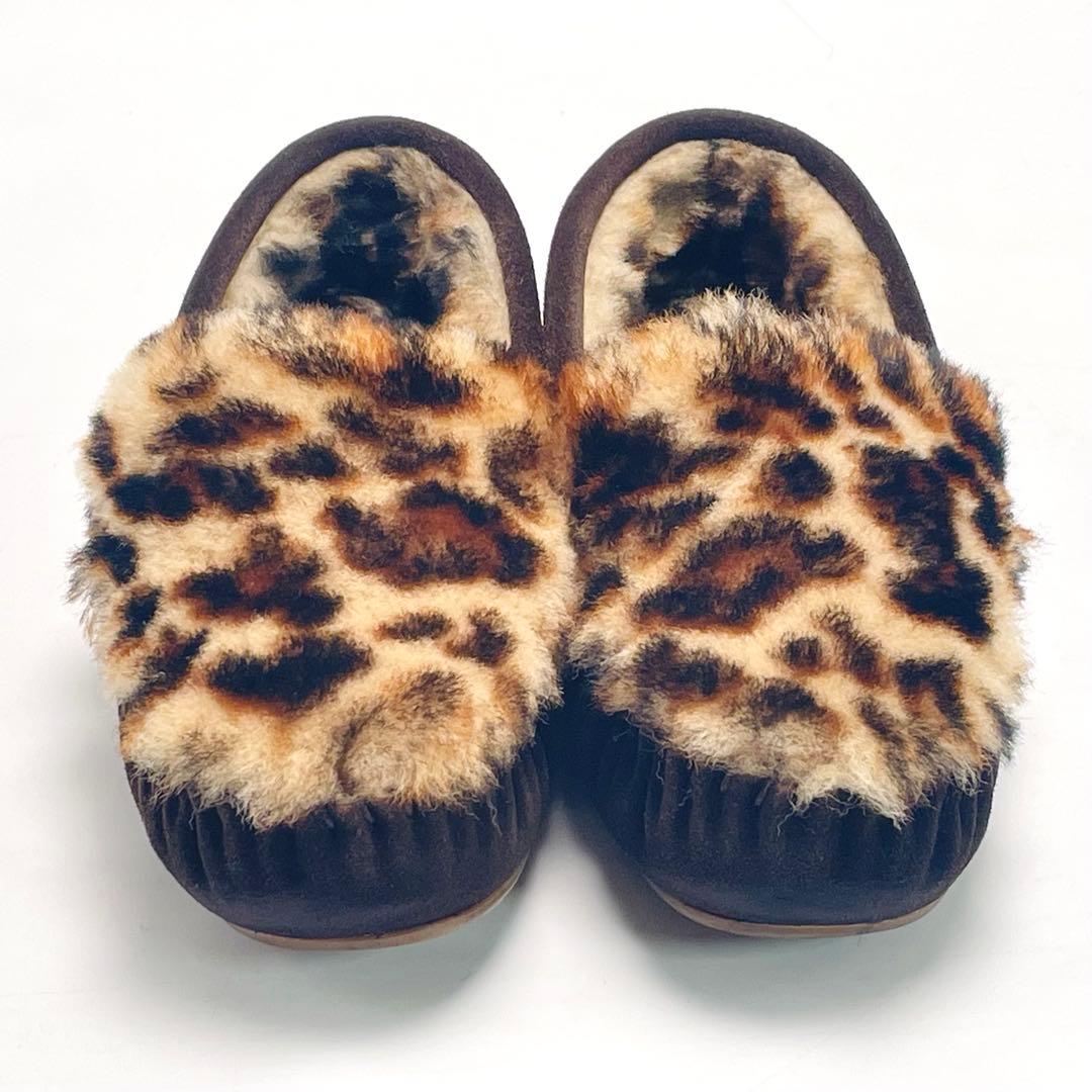 最終価格 別注 EMU エミュ レオパード ファー モカシン スリッポン