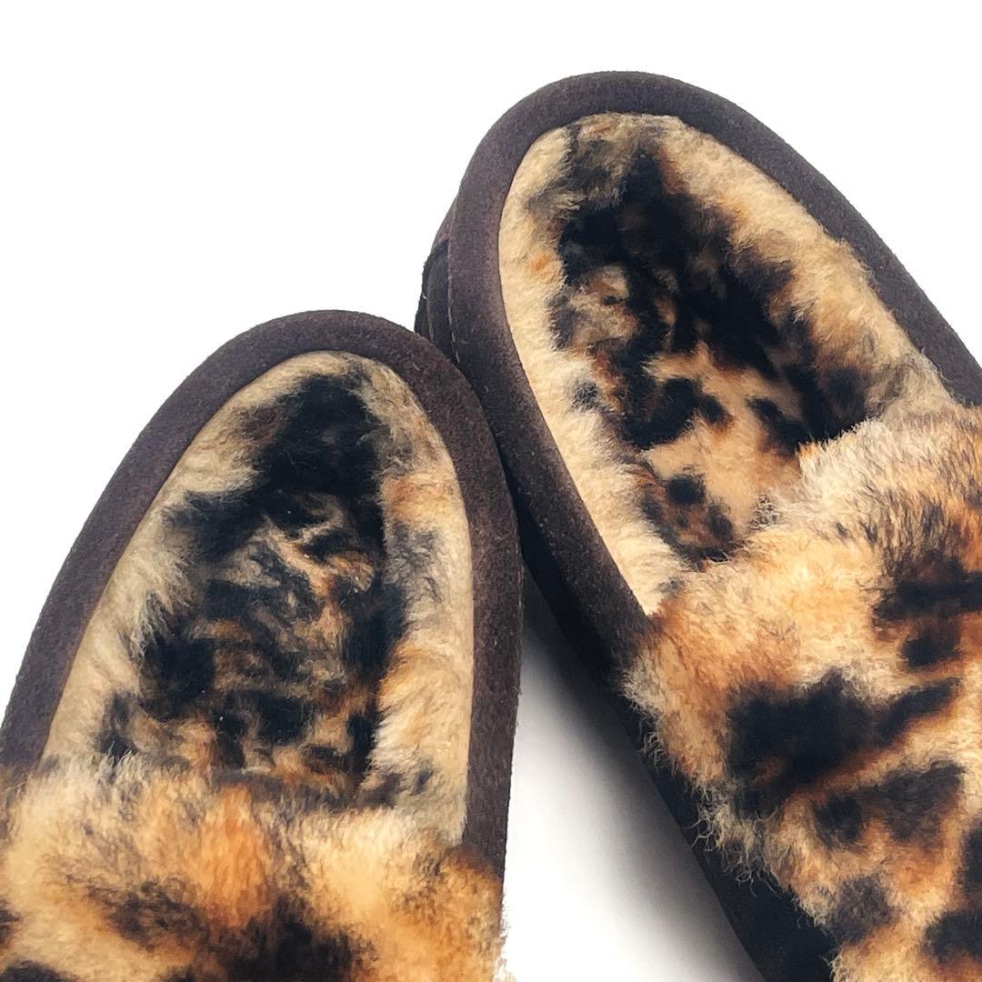 最終価格 別注 EMU エミュ レオパード ファー モカシン スリッポン