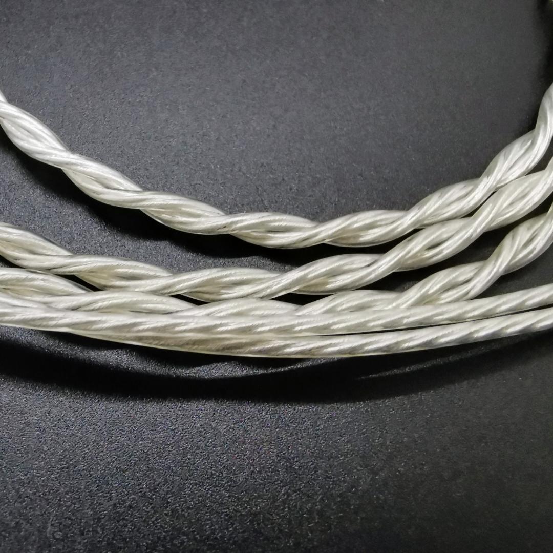 最高峰7N 超冷凍製単結晶銅銀メッキ！最高スペックリケーブル2pin/3.5mm