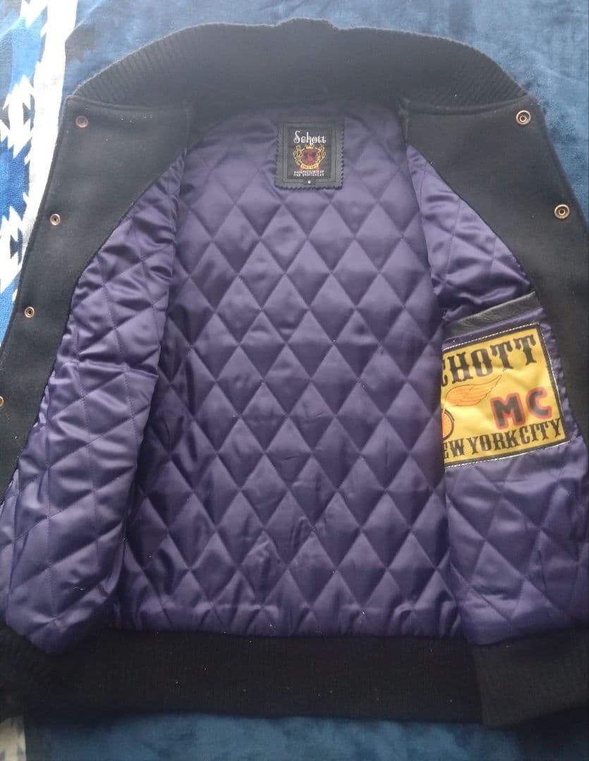 Schott 　ショット　スタジャン 黒 レザー