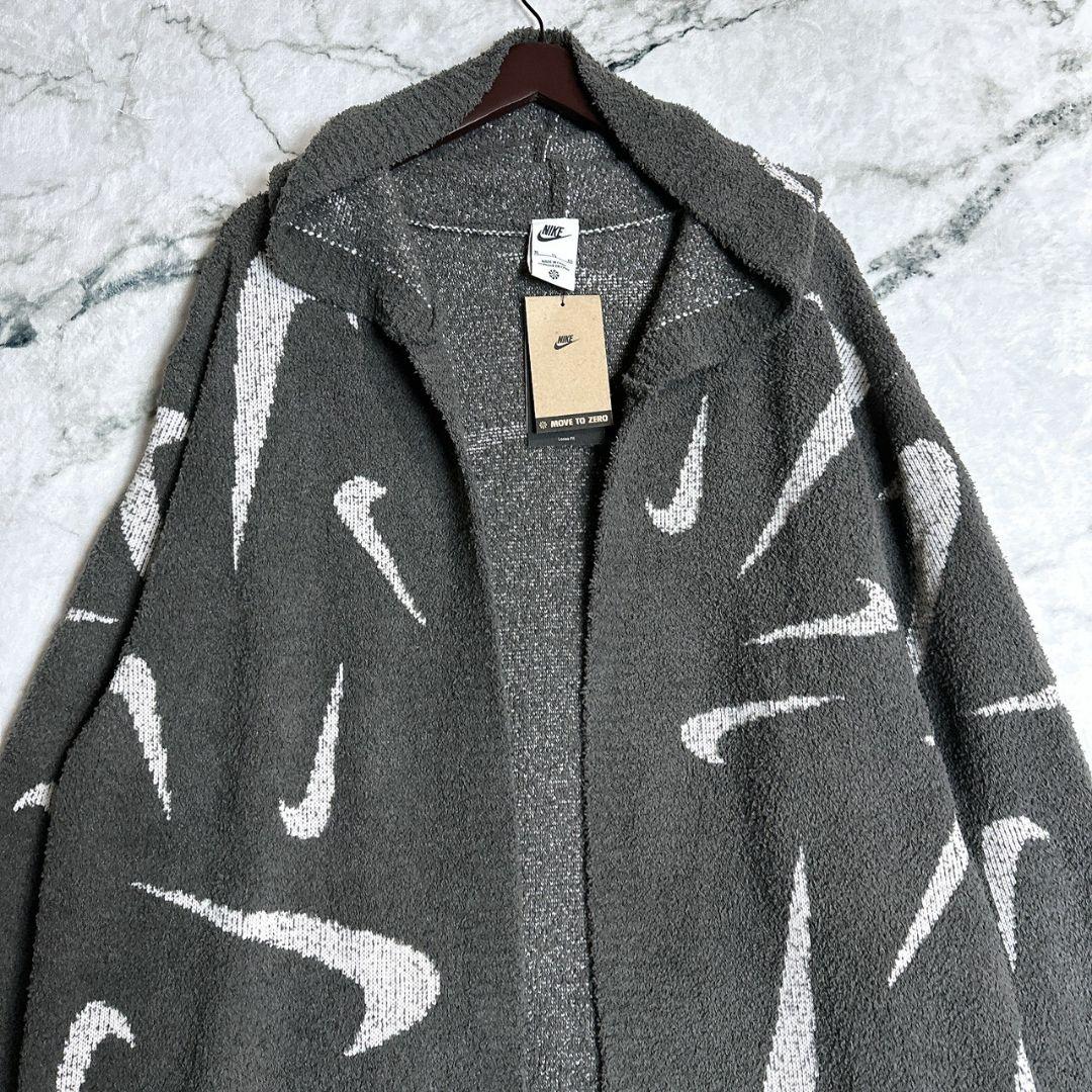 新品 Nike フェニックス コージー フード　ロング カーディガン グレー