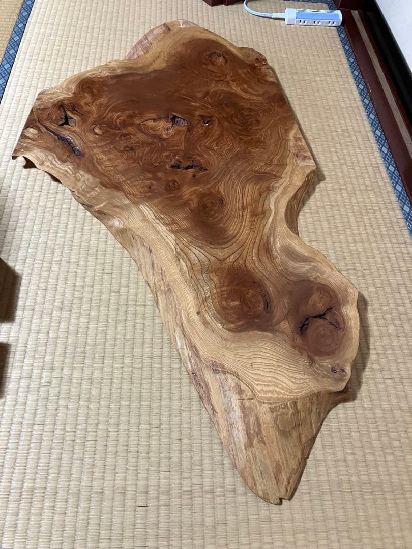 自然形状の木製アンティーク雑貨　骨董品　昭和レトロ（スタンド付き）