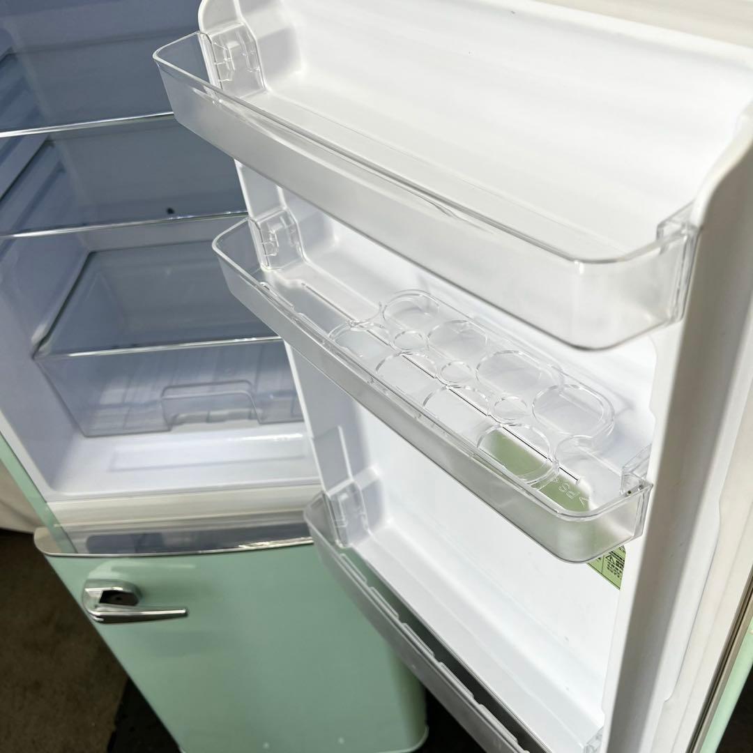128❤️　冷蔵庫　小型　一人暮らし　レトロ　お洒落　スリム　安い　中古　設置無料