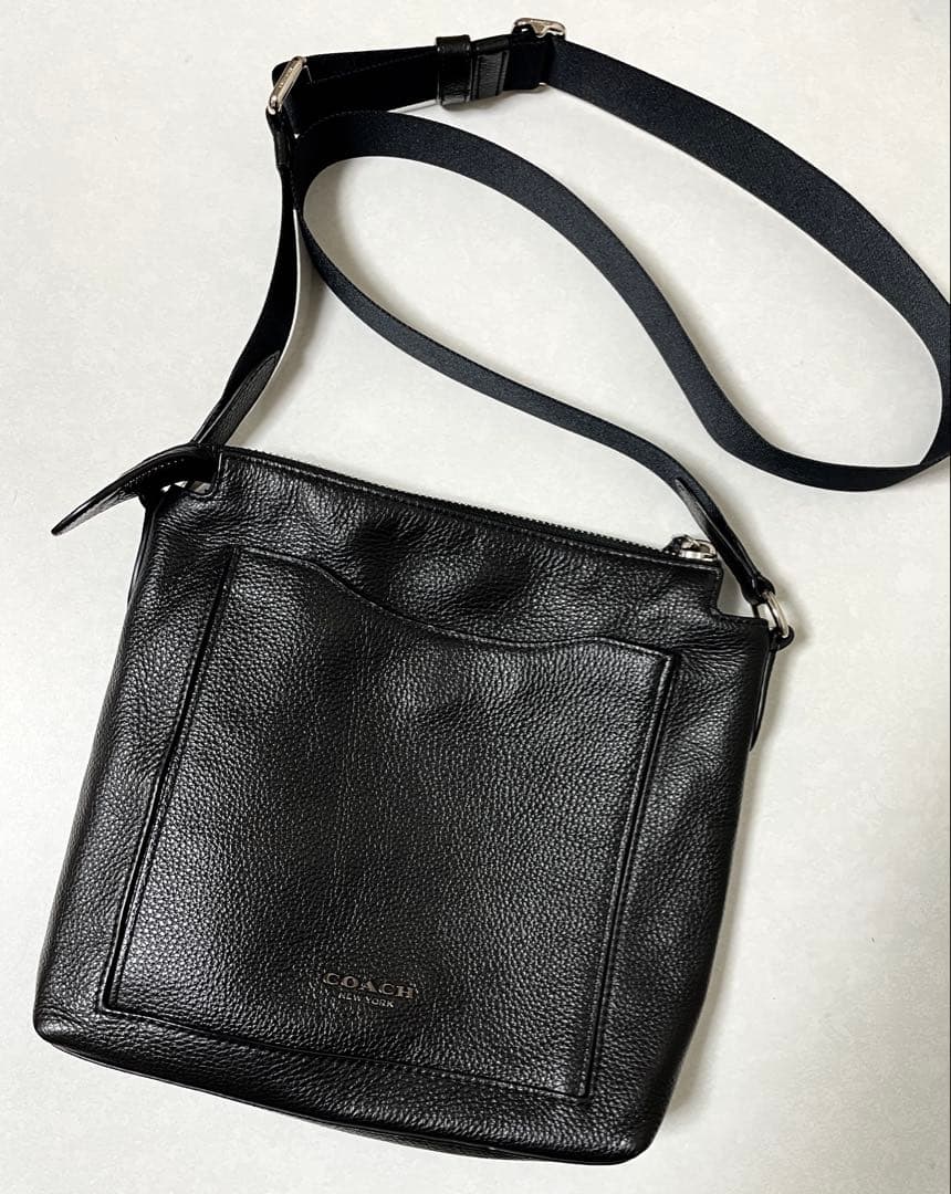 mmm様 コーチ メンズバッグ COACH メンズ ペブルレザー ブラック