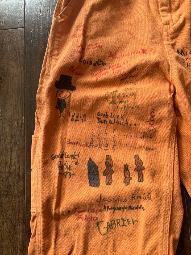 限定！　今季　デニムダンガリー　ラクガキ　パンツ　01 新品