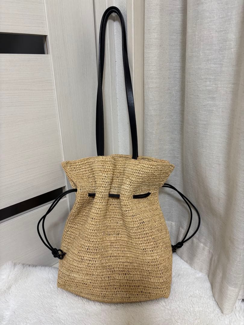 美品⭐︎MAISON N.H PARIS⭐︎ラフィア　ショルダーバッグ　ナチュラル