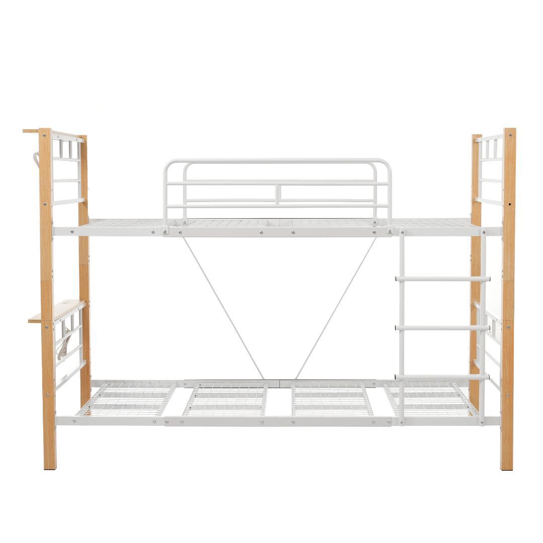 赤字価格！数量限定！コンセント付き二段ベッド　分割可能ロフトベッド　WHITE