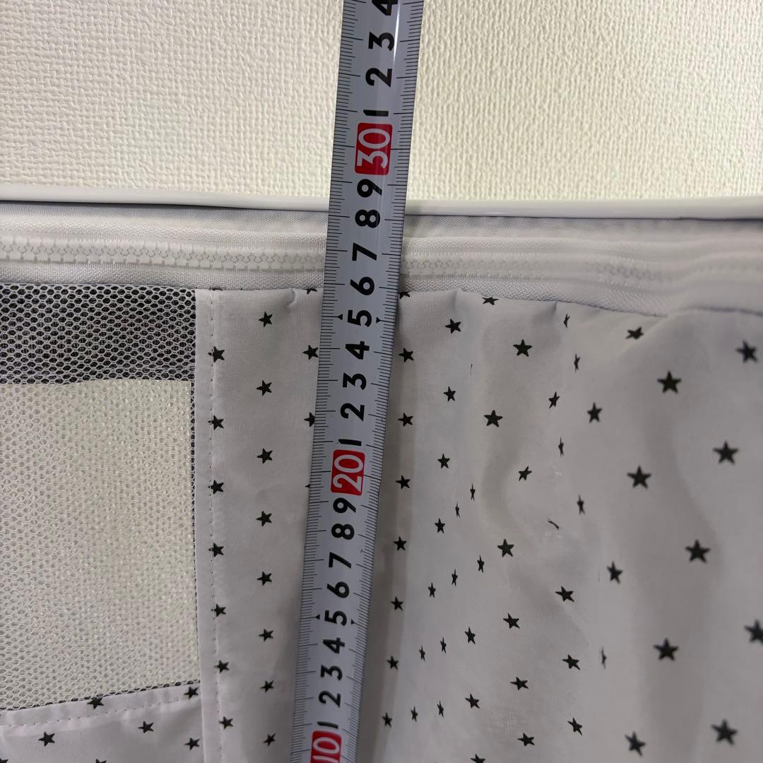 蚊帳付きベビーベッド　グレー　添い寝可能