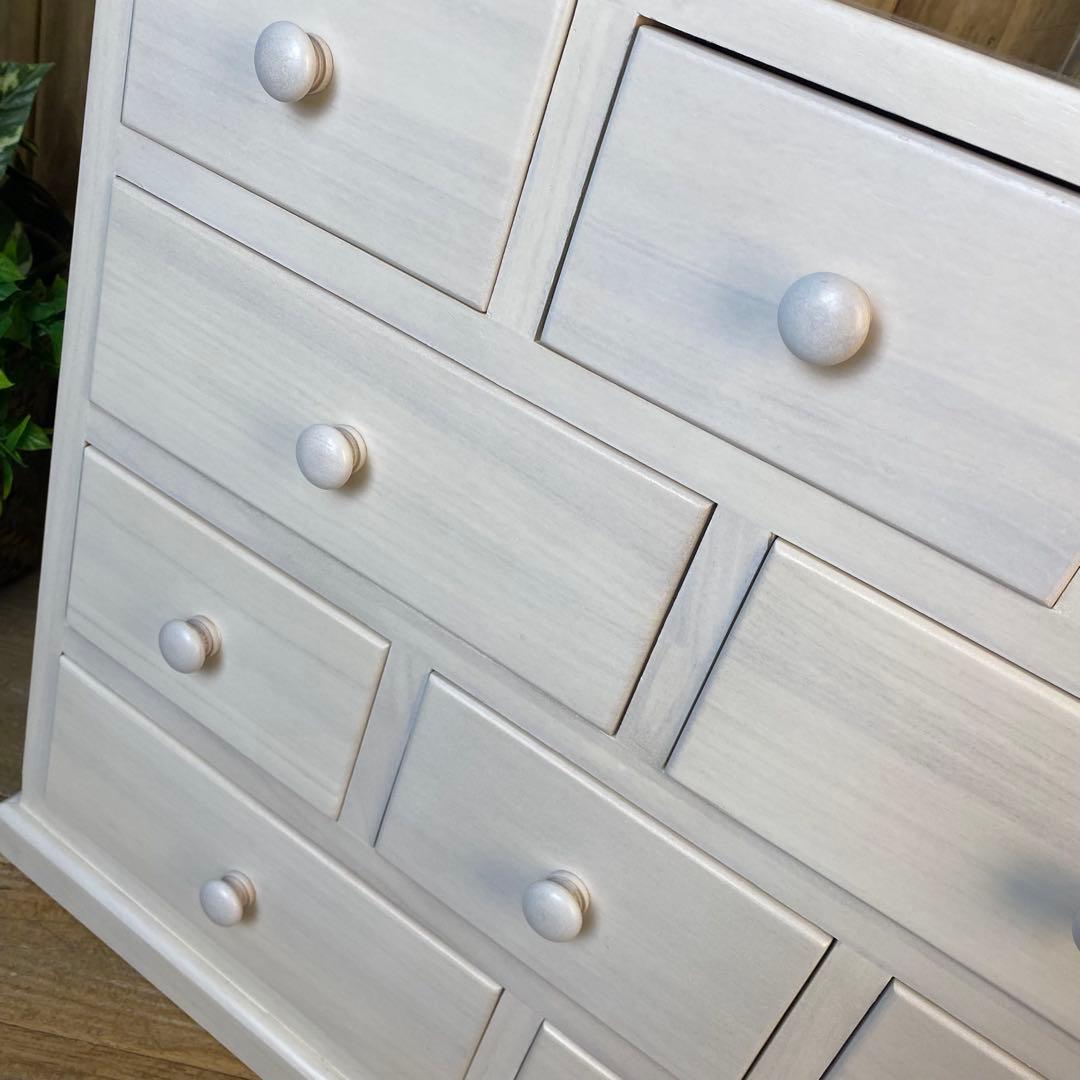 大幅値下げセール中！木製多引き出し桐チェストタンスBホワイト60㎝×53㎝