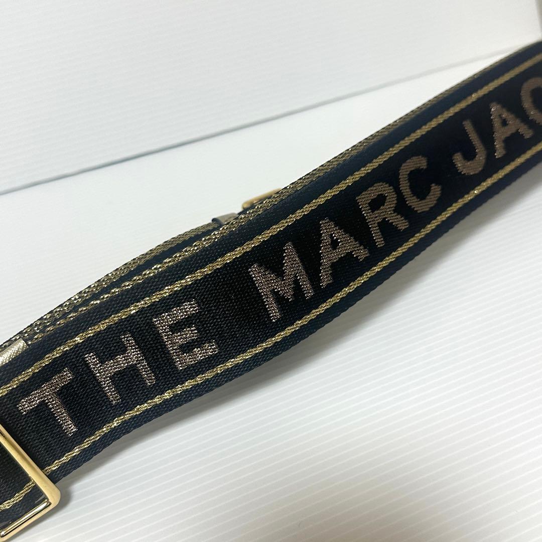 新品◆マークジェイコブス スナップショットショルダーバッグ ストライプゴールド