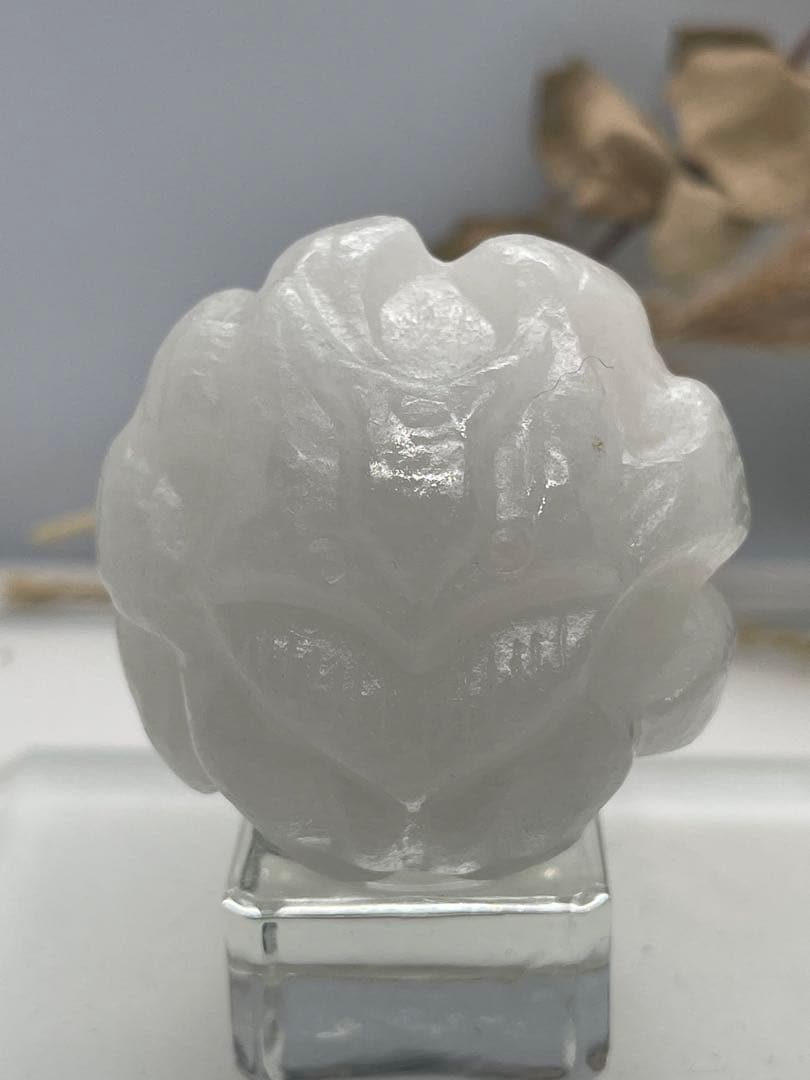 ポンポン様9【1859】九尾裏蝶々彫りスフィア アラバスター