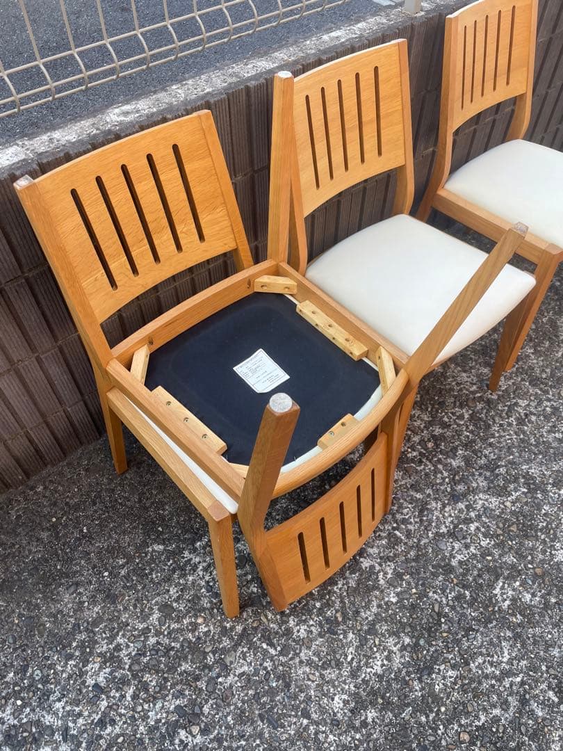 【引取限定】大塚家具　シネマ　木製ダイニングチェア 4脚セット　椅子　葛飾区