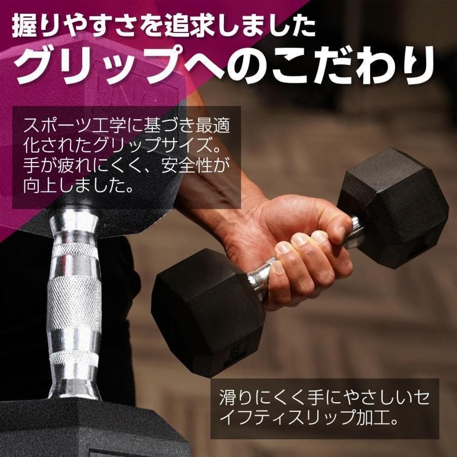 ダンベル 20kg 2個セット スタイリッシュ 六角 筋トレ 623