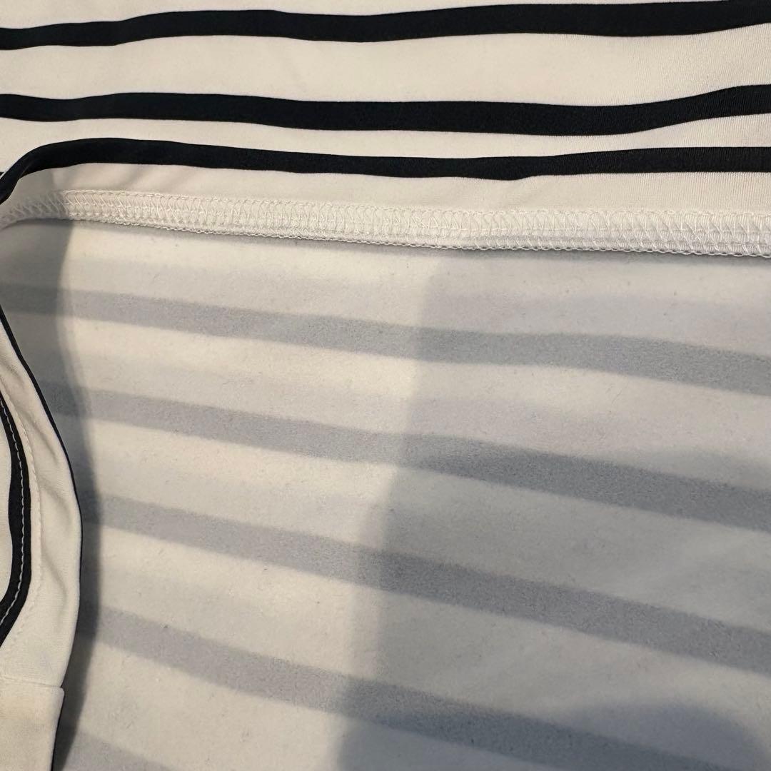 トミーヒルフィガーゴルフ モックネック 長袖シャツ ボーダー 裏微起毛 Lサイズ