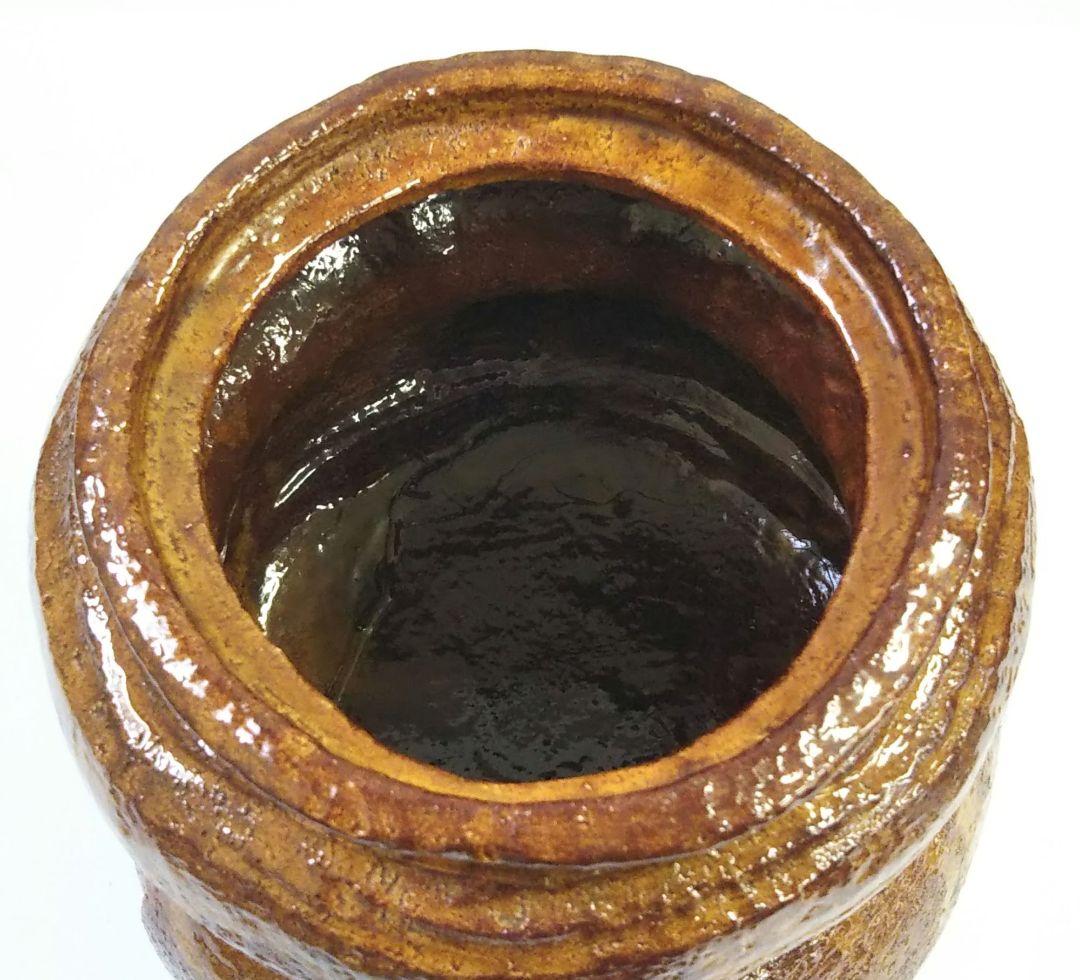 茶道具 水指 飴釉 瓢形 渦紋 裏千家 仙叟好 楽焼 吉村楽入 萬福堂 鵬雲斎