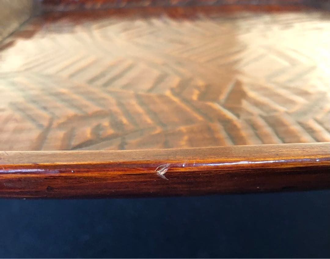 割引❗️《R》伝統工芸 讃岐彫 小膳2客 讃岐膳 讃岐盆 木製　251007あ7