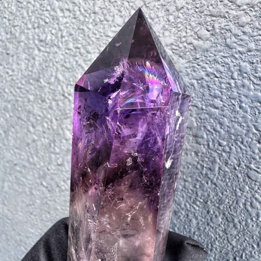 爆レア❗️ロマネサイト虹☆アメジストナチュラルポイントワンド ファントムA1416