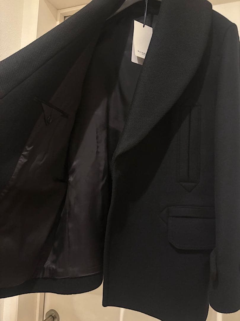 スナフキンRAINMAKERレインメーカー23AWショールカラーPコート黒