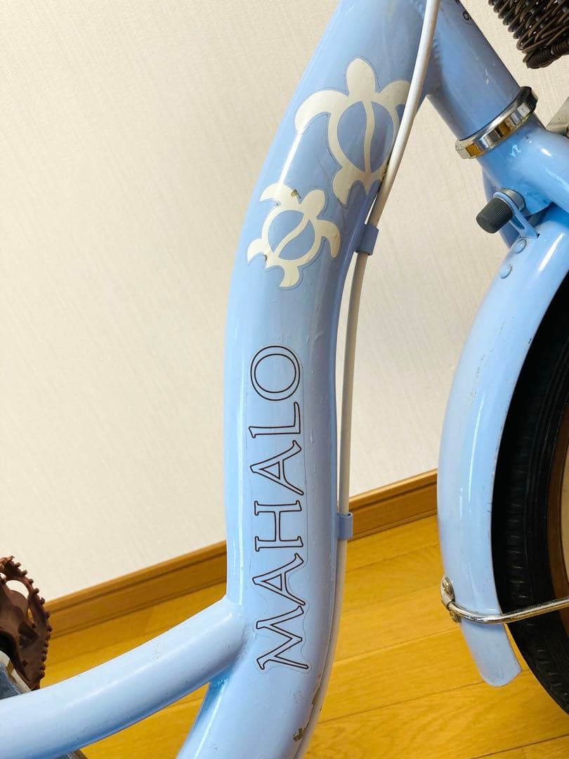 【引き取り限定】子供用自転車　マハロキッズ　18型　水色　駒あり