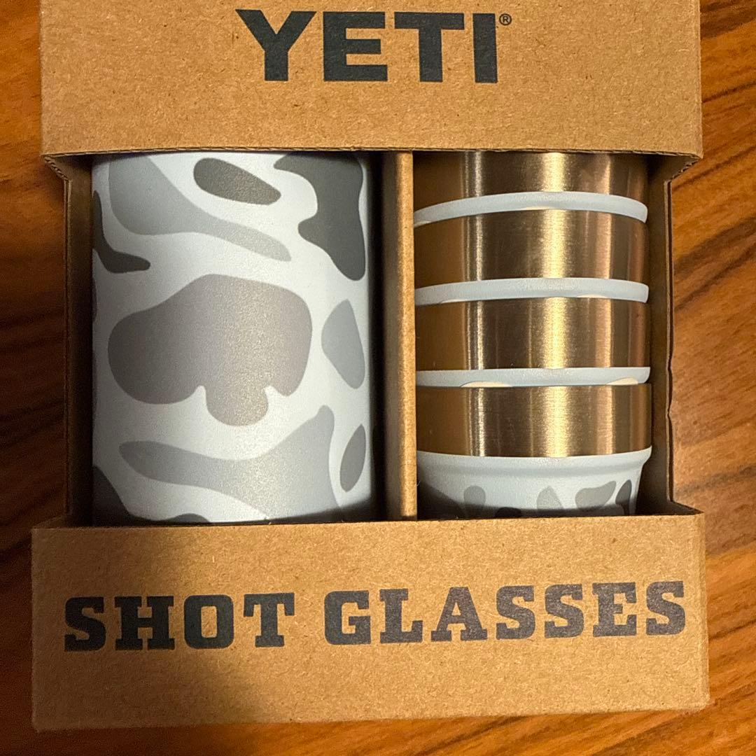 YETI ショットグラス 4個セット 迷彩 CAMO & ゴールド ステンレス