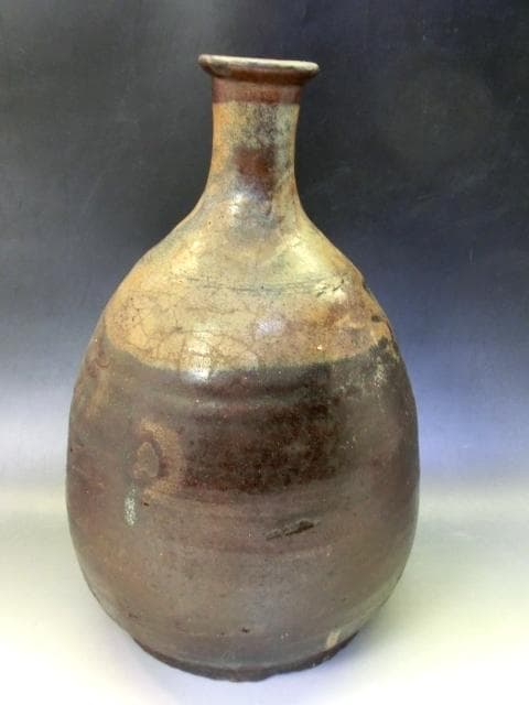 徳利■かなり古い時代物の唐津飴釉古徳利 酒器 花瓶 (江戸期)時代箱付 時代物
