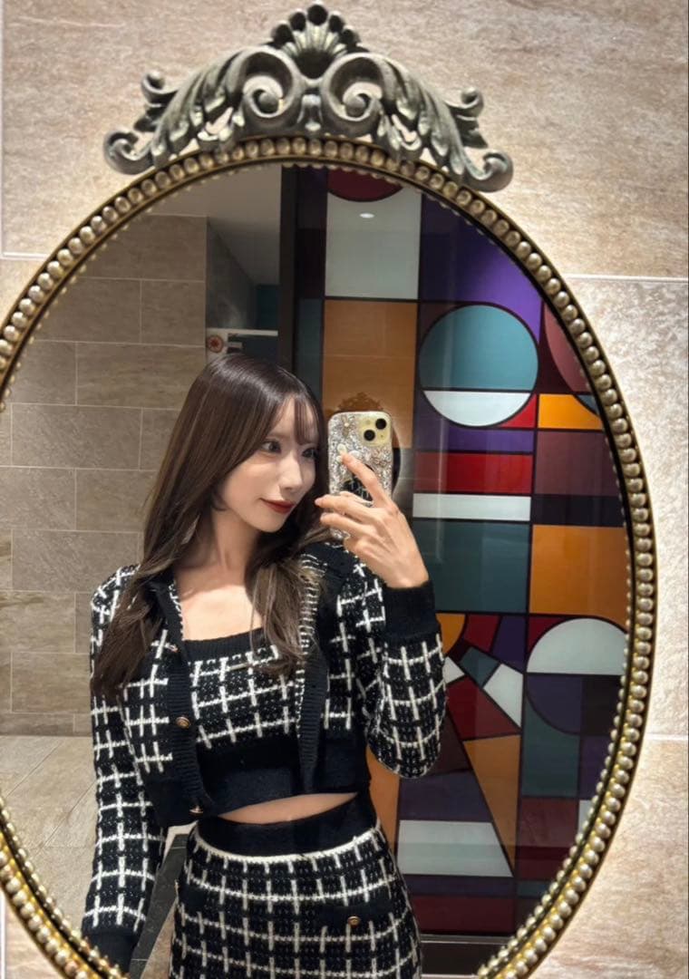 Kerry ツイードチェックニットセットアップ