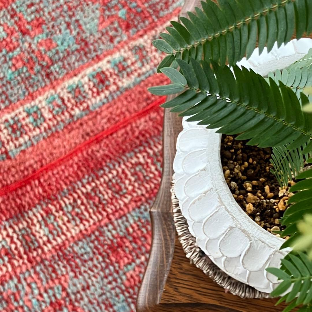 超ロング✳︎56×273 ストロベリーレッド　パッチワーク　トルコヴィンテージラグ