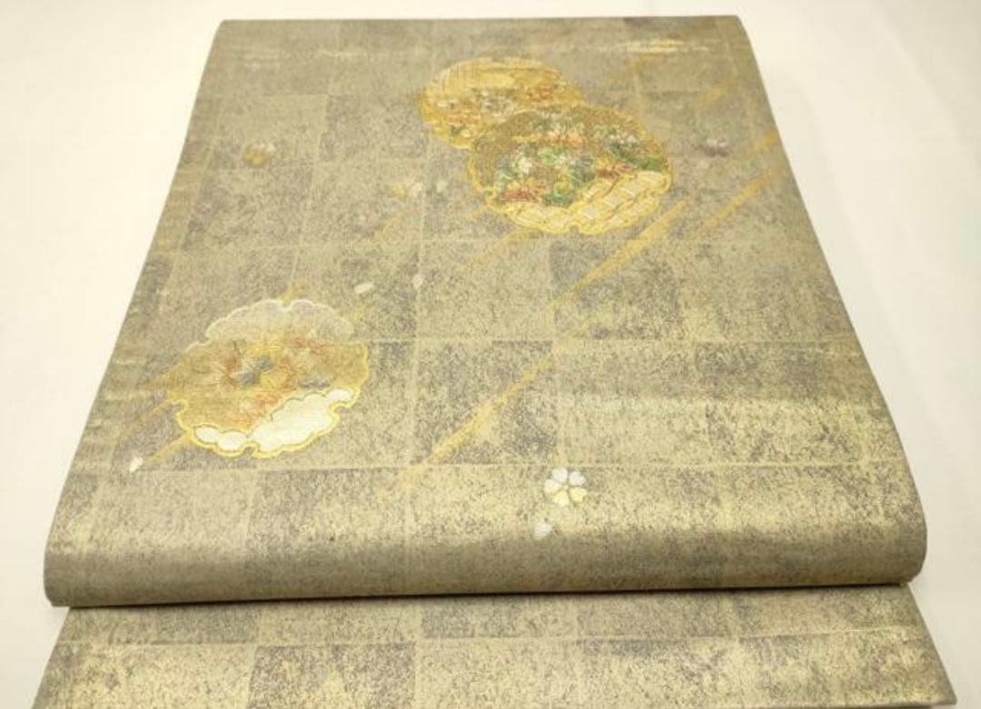 訪問着フルセット5点サイズM〜Ｌ　総絞り金駒刺繍　刺繍雪輪草花文金銀彩引箔正絹