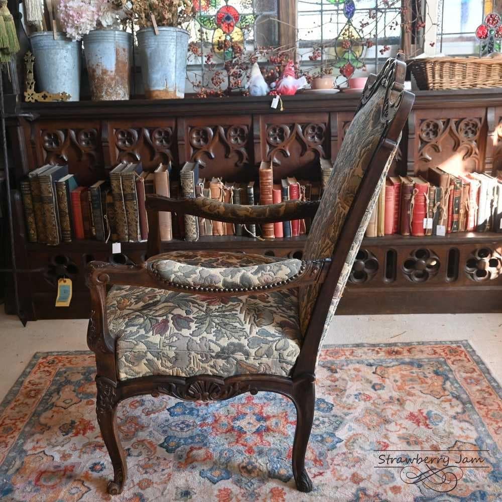 L3710-3-1 フランスアンティーク ソファ 布張りチェア 1人掛けソファ