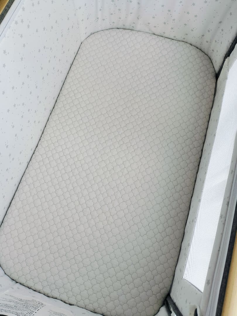 HZDMJ ベビーベッド 折りたたみ グレー 持ち運び可能