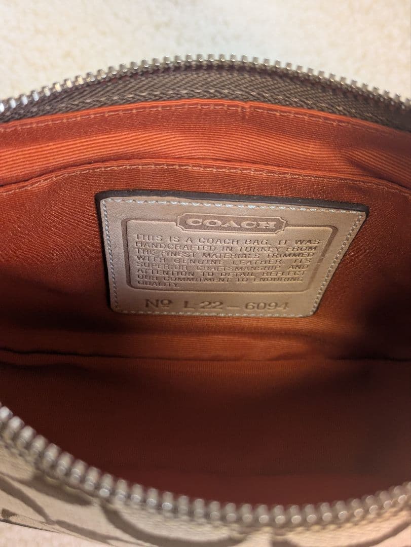 COACH シグネチャーハンドバッグ ブラウン/ベージュ