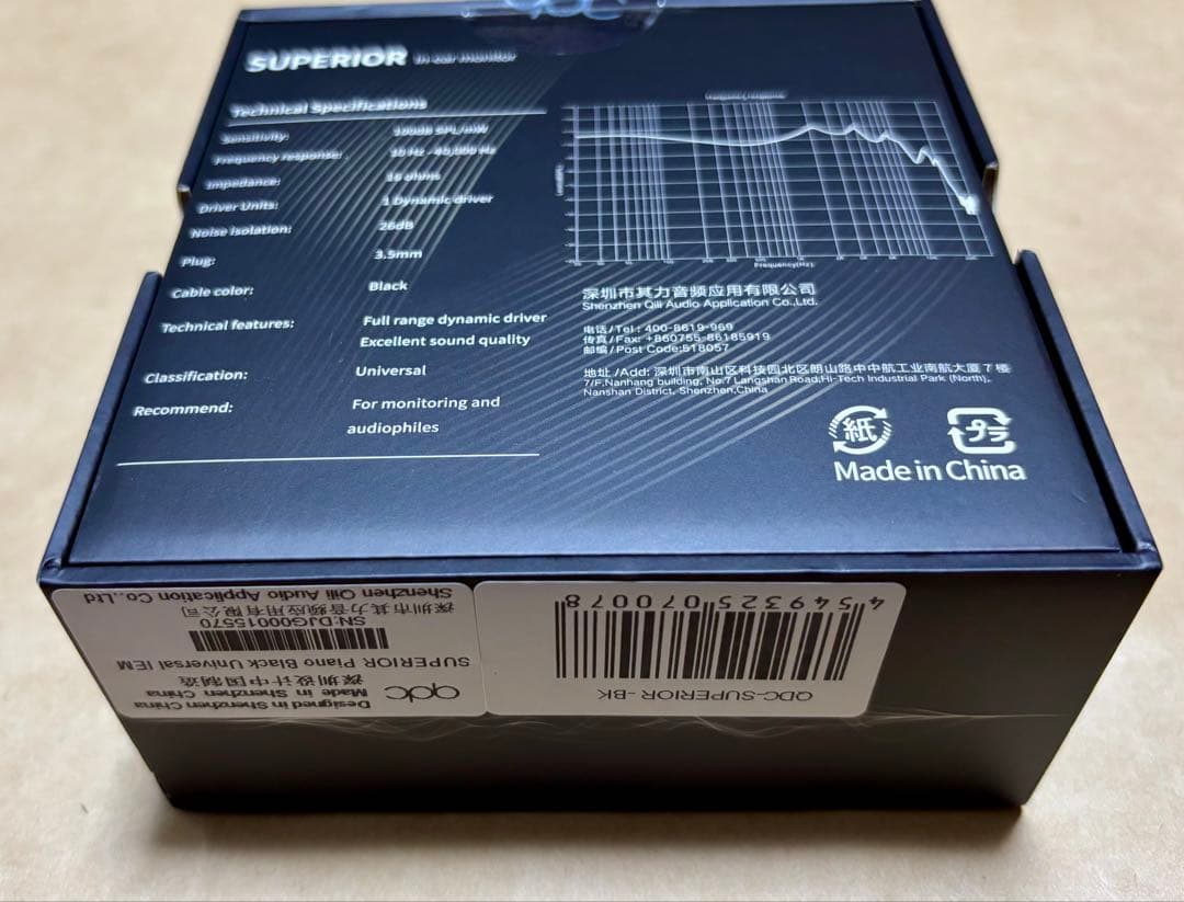 イヤホン SUPERIOR Piano Black 10mm