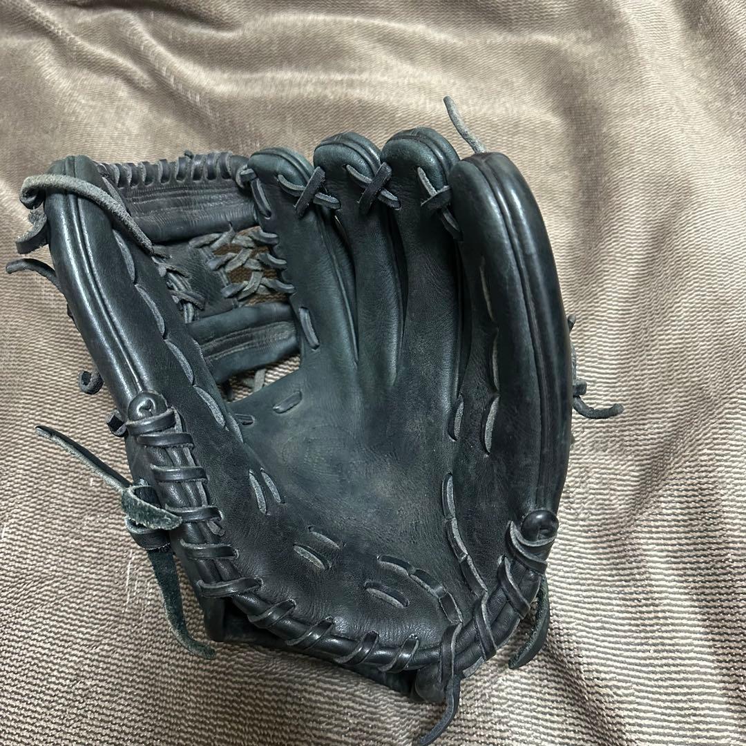 【極美品】野球グローブ　軟式内野手用グローブ　ハイゴールド(ブラック)