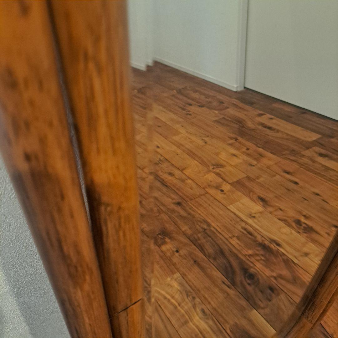 アンティーク　ラタン　オーバル　壁掛けミラー　姿見　ヴィンテージ 99×41