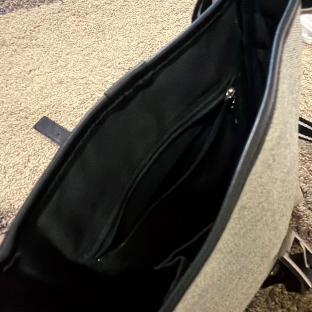 グレー キャンバス ショルダーバッグ