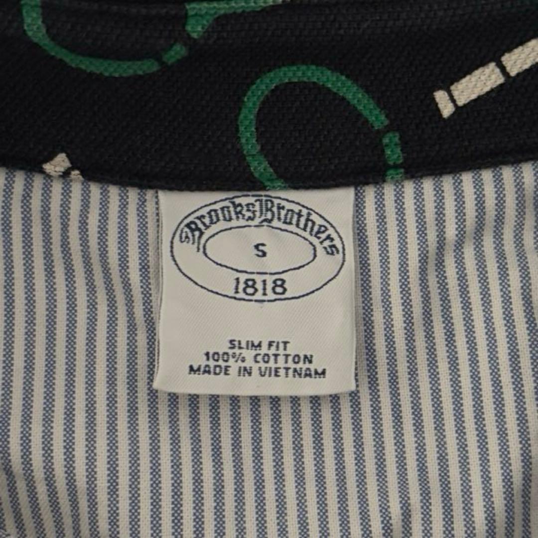 Brooks Brothers コットンピケ プリントポロシャツS