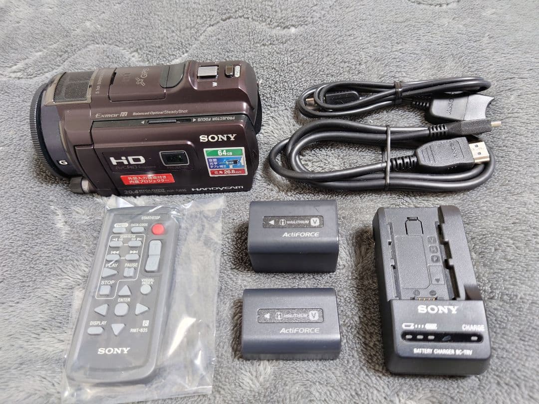 SONY HDR-PJ630 ビデオカメラ 本体、追加バッテリー、リモコン付