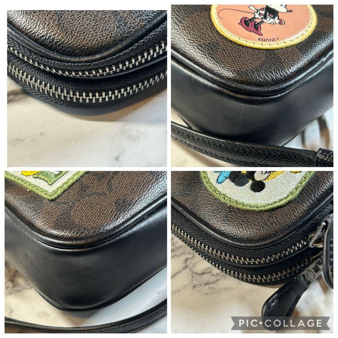 コーチ ショルダーバッグ ミニー コラボ シグネチャー 茶色 ディズニー