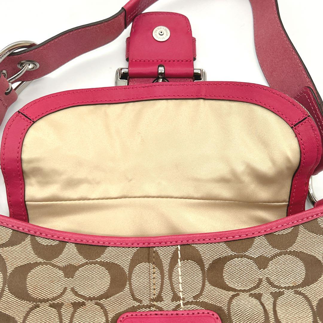 COACH コーチ ソーホー シグネチャー ピンク ワンショルダー