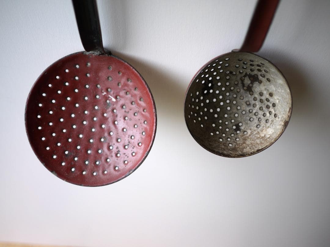 レードルラック　ホーローキッチン　スキンマー2本つき　フレンチカントリー