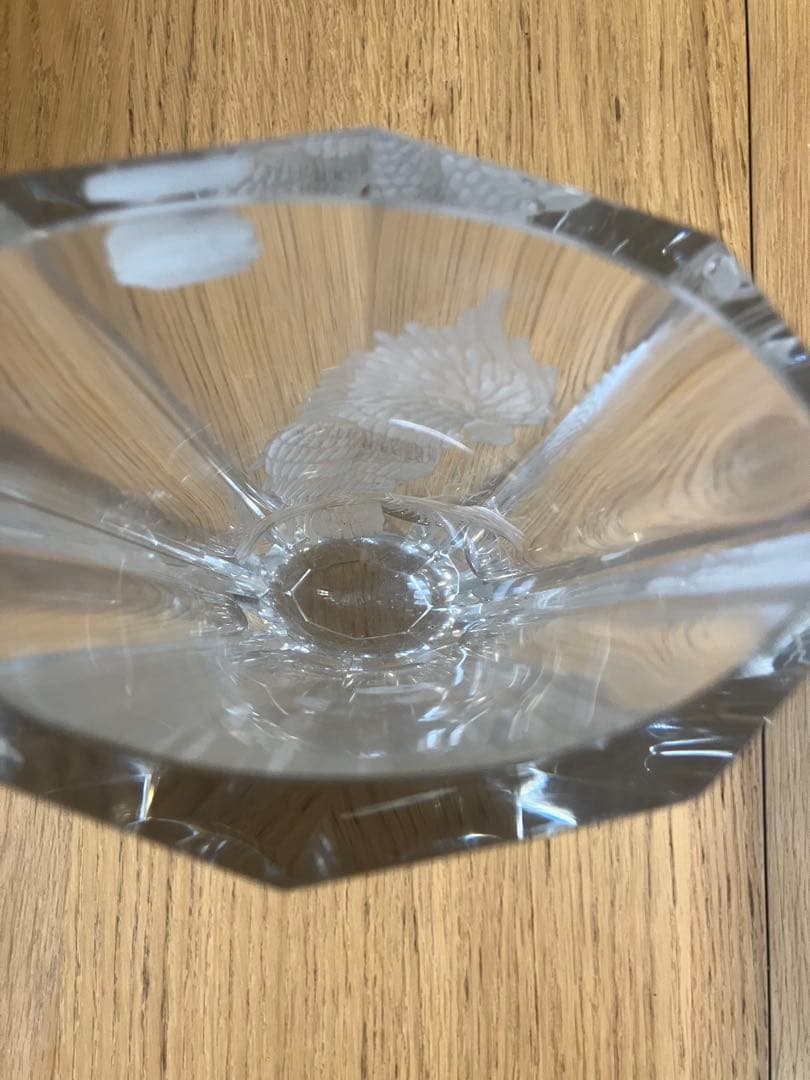 未使用BOHEMIA GLASS クリスタル花瓶 鷲の彫刻