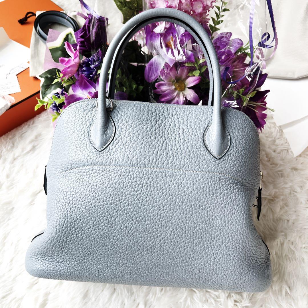 美品　HERMÈS エルメス　 ボリード31 ブルーラン　ブルーリン　クレマンス