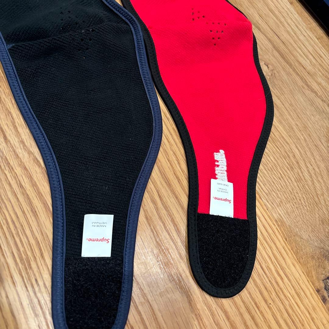 美品Supreme Logo Facemask 2個セット　赤&ネイビー