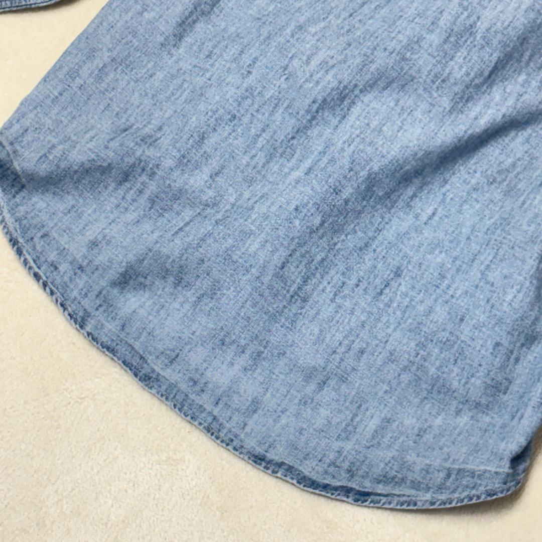 【美品】ラルフローレン ダンガリーシャツ L デニム マルチポニーオーバーサイズ