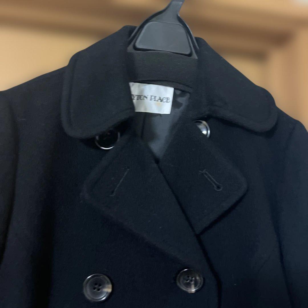 専用　黒ウール混紡ダブルブレストコート