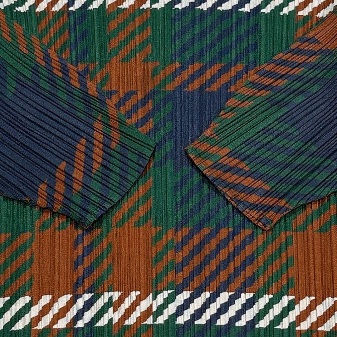 ✨美品✨プリーツプリーズ　ワンピース　チュニック　チェック　Aライン　七分袖