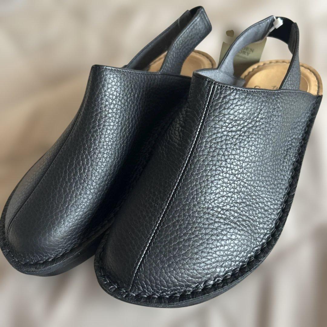 The Garden Story 本革ブラック サボサンダル L 新品タグ付き