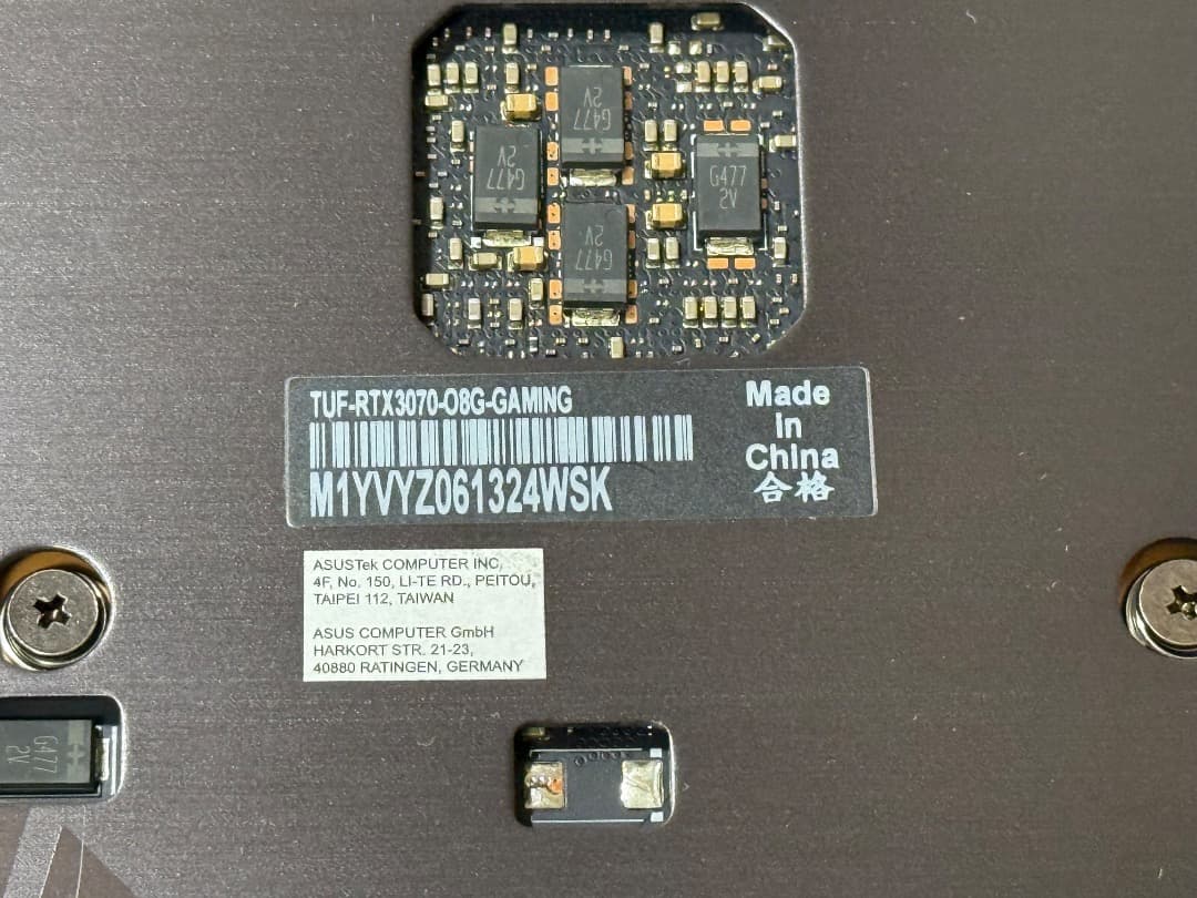 【美品】ASUS TUF Gaming GeForce RTX 3070 OC版