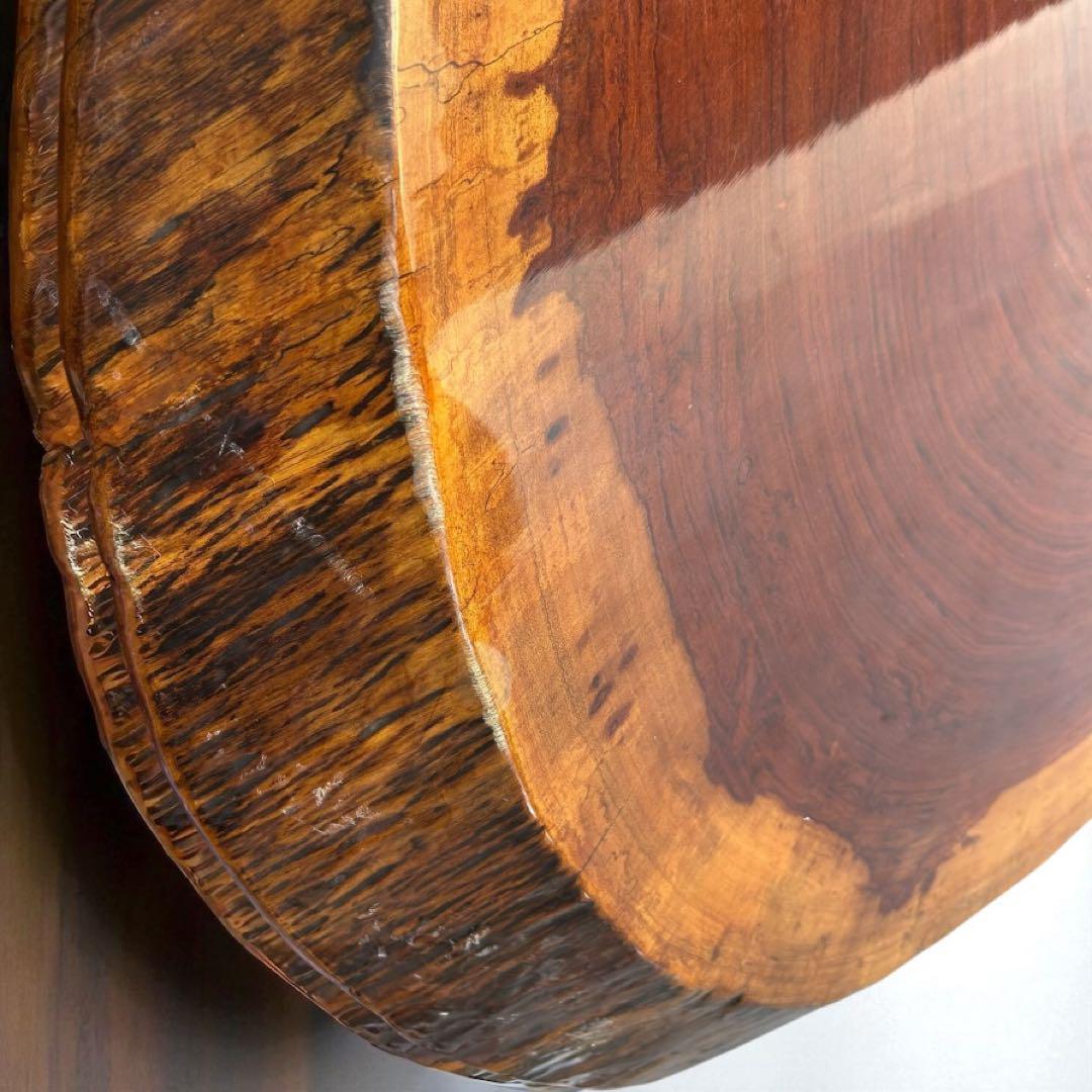 花梨✨一枚板テーブル 高級無垢材 ローテーブル 座卓 和モダン 天然木 鏡面仕上