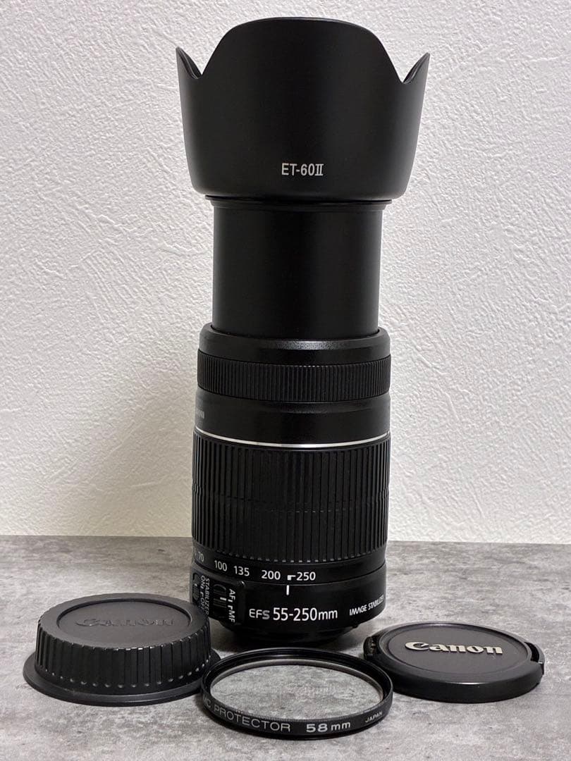⭐️完動⭐️ Canon EF-S 55-250mm IS II フード付望遠レンズ